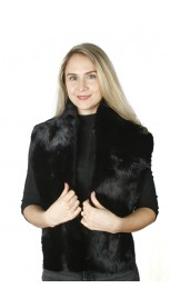 Black mink fur scarf-stole